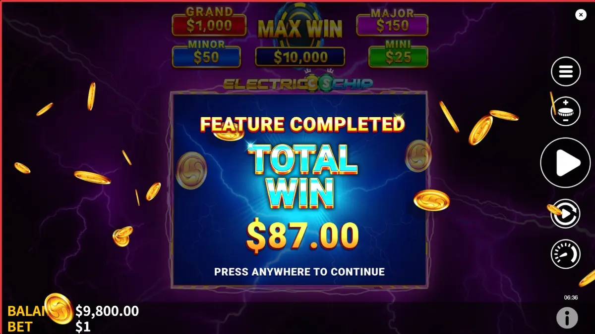 Tampilan visual slot Electric Chip dengan nuansa neon dan petir